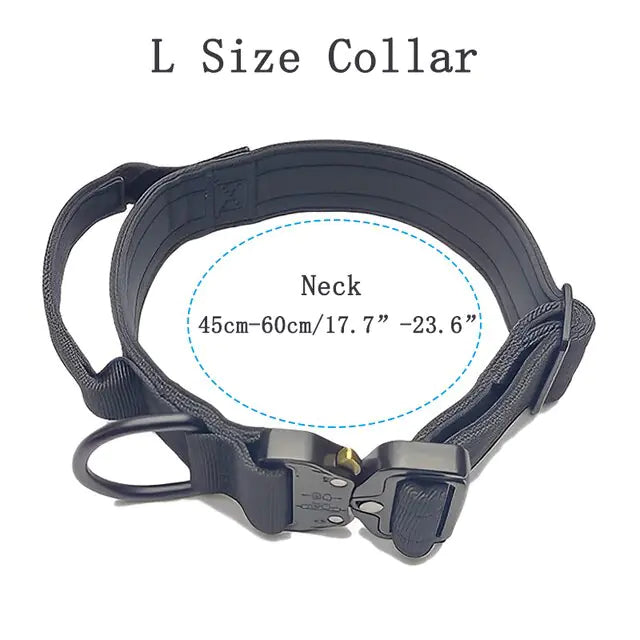 Adjustable Nylon Tactical Dog Collar and Leash